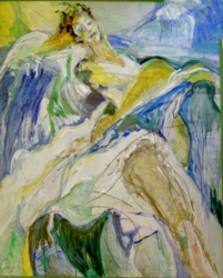 Zee, olieverf, 90x120 cm